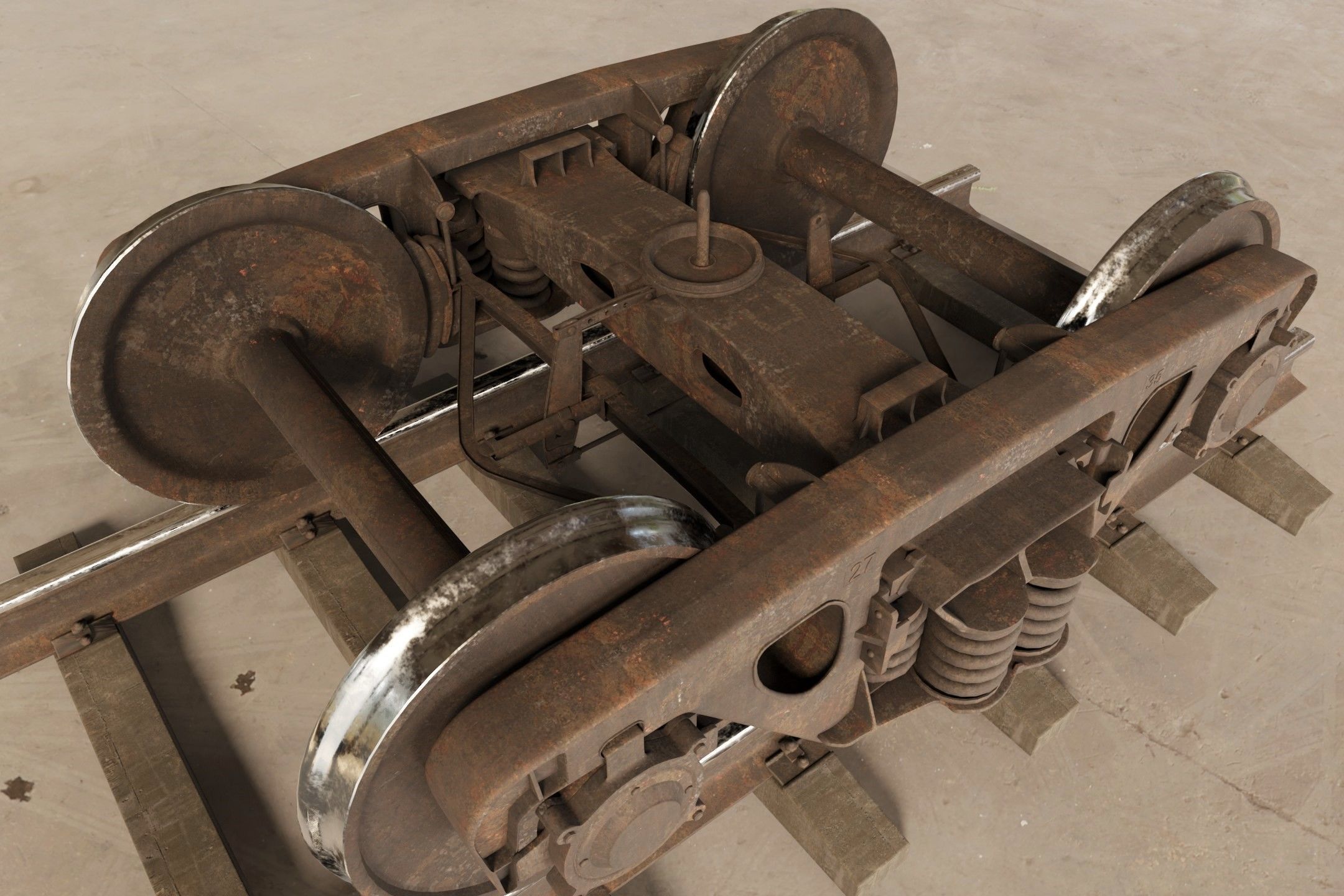 Freight Bogie 3D model_2