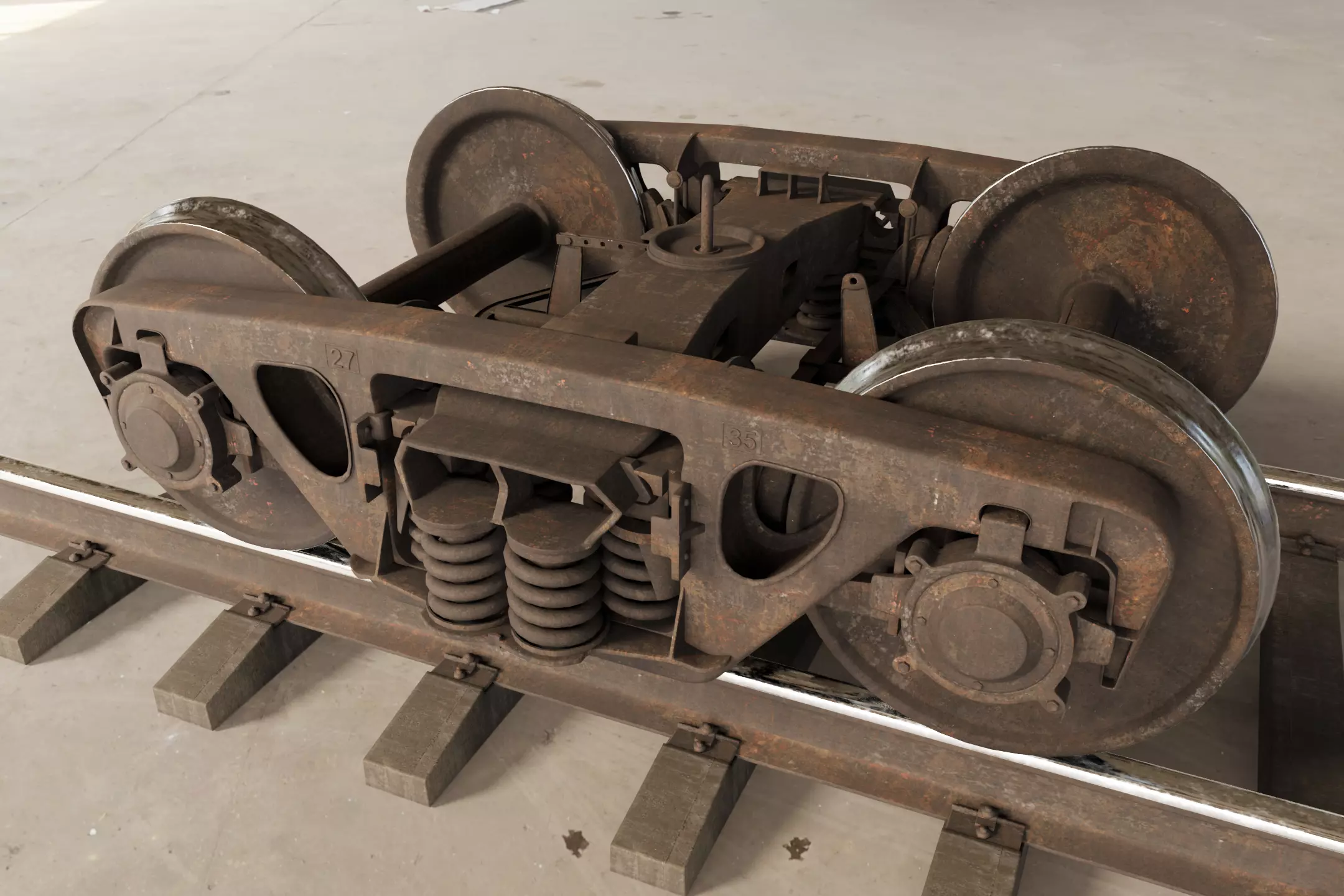 Freight Bogie 3D model_0