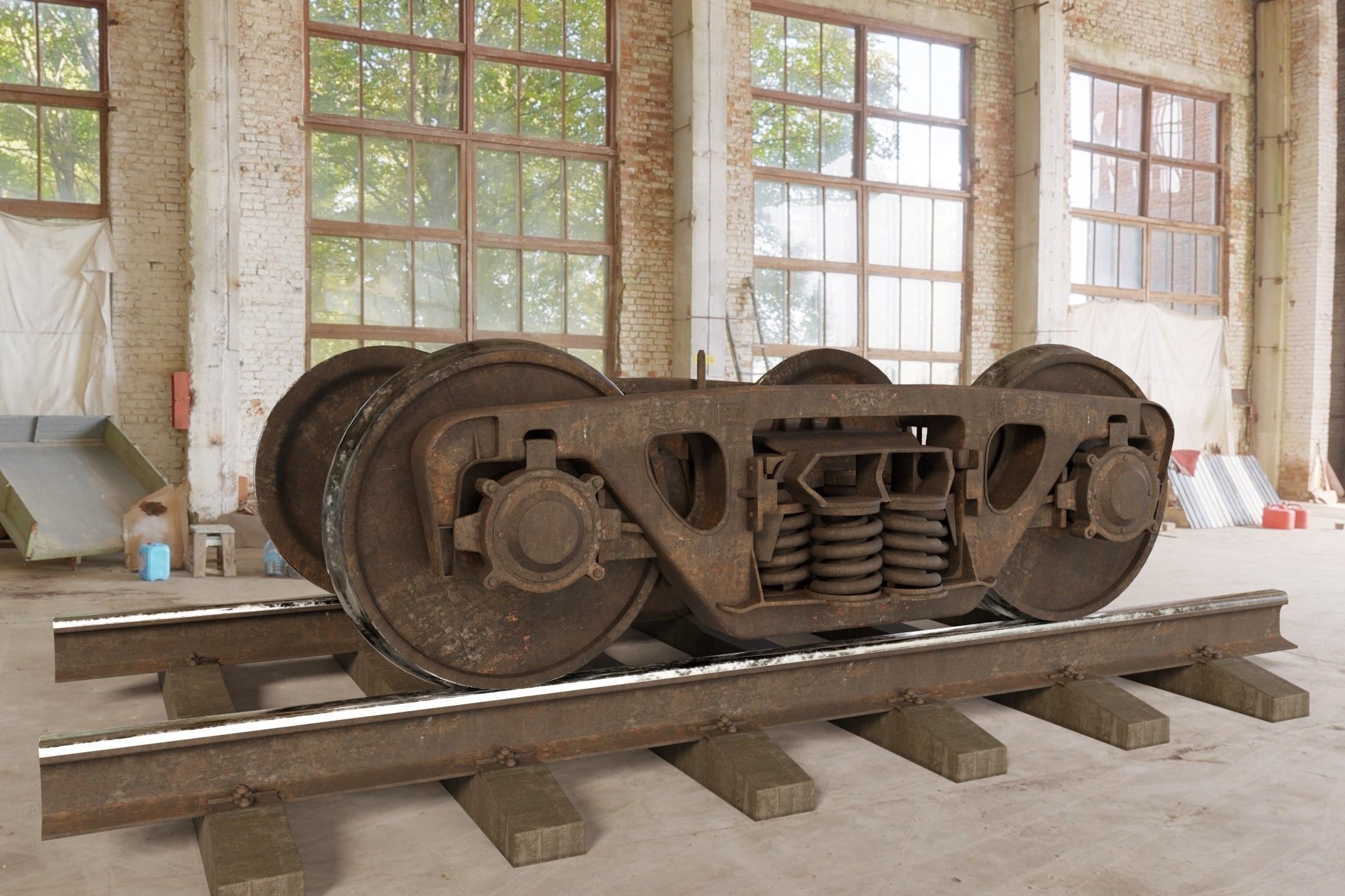 Freight Bogie 3D model_6