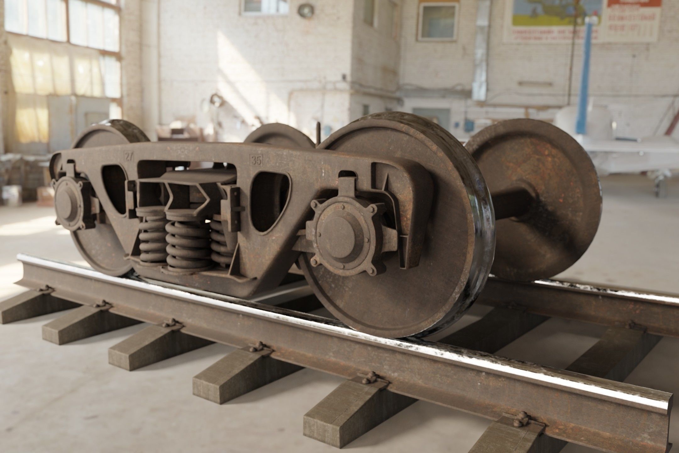 Freight Bogie 3D model_4