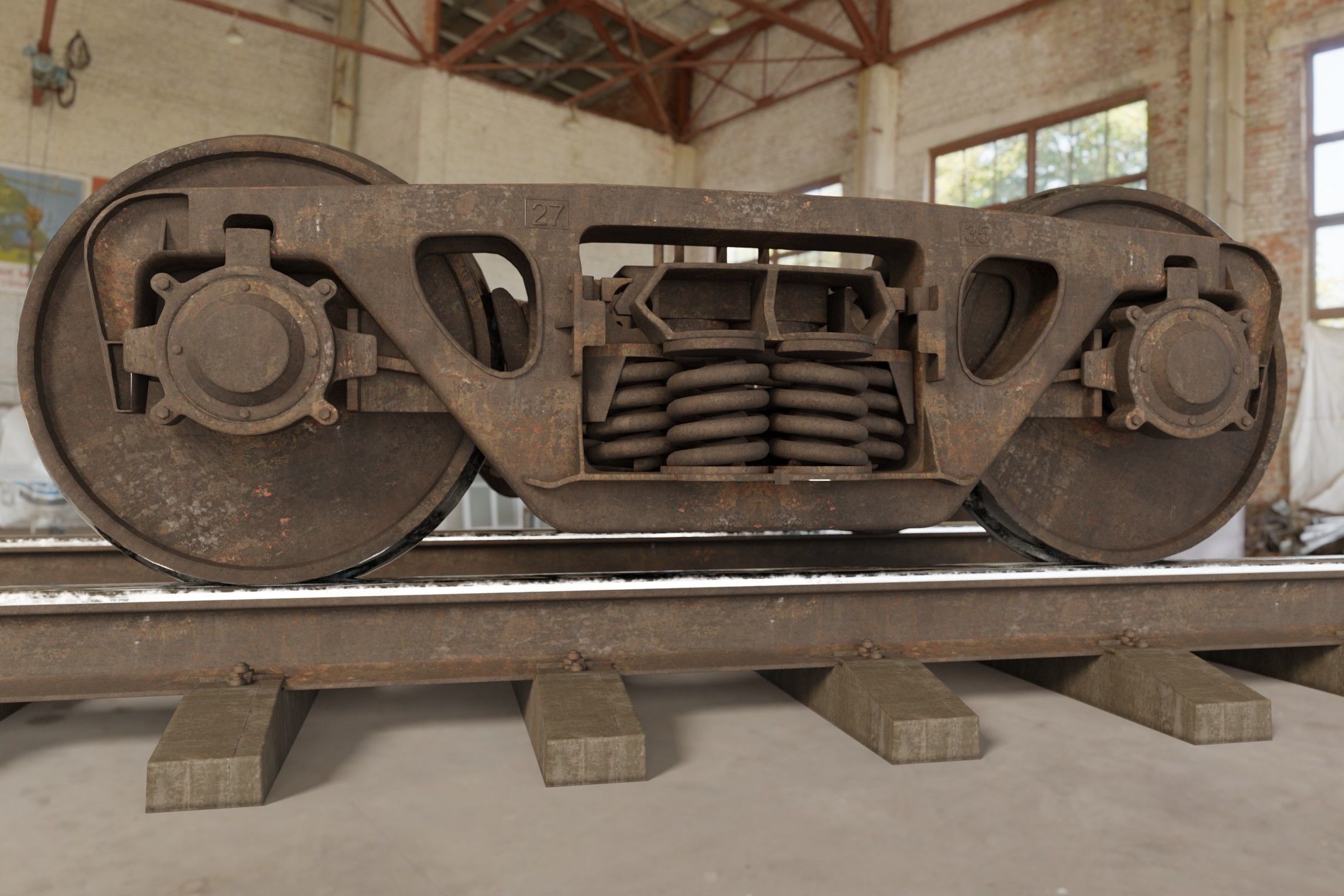 Freight Bogie 3D model_5