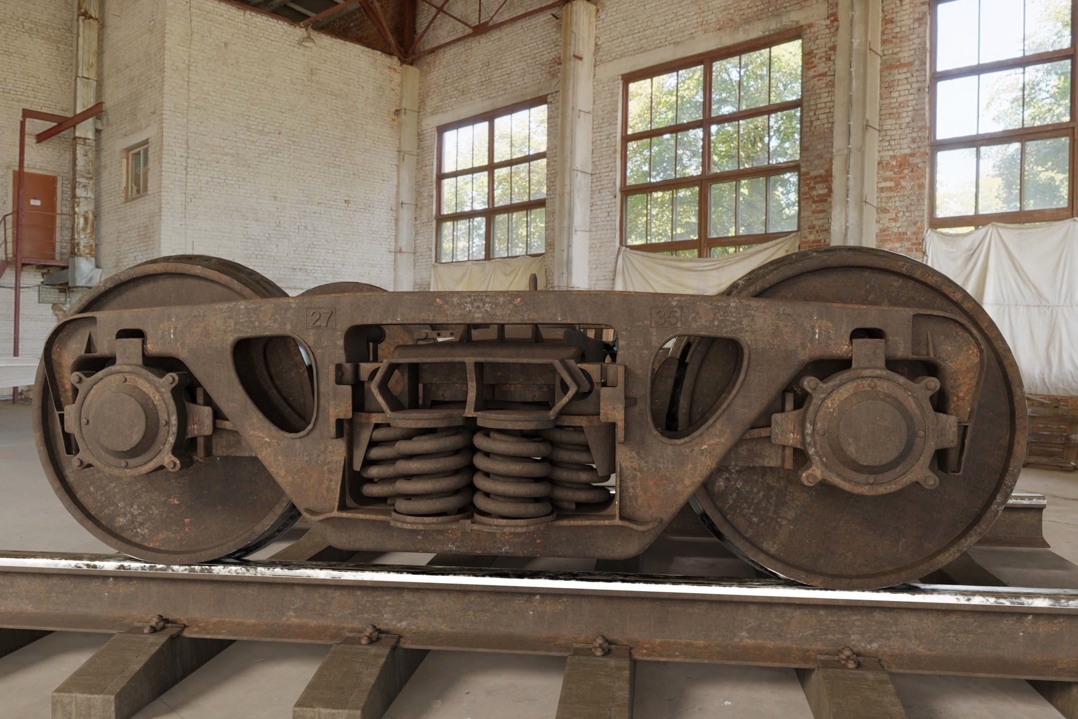 Freight Bogie 3D model_9