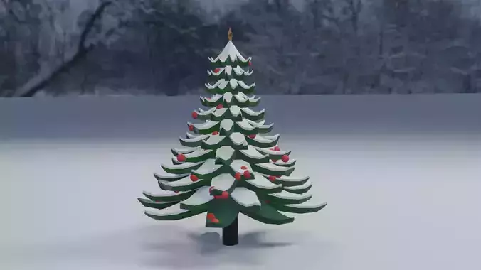 Low Poly Christmas Tree Free low-poly 3D model