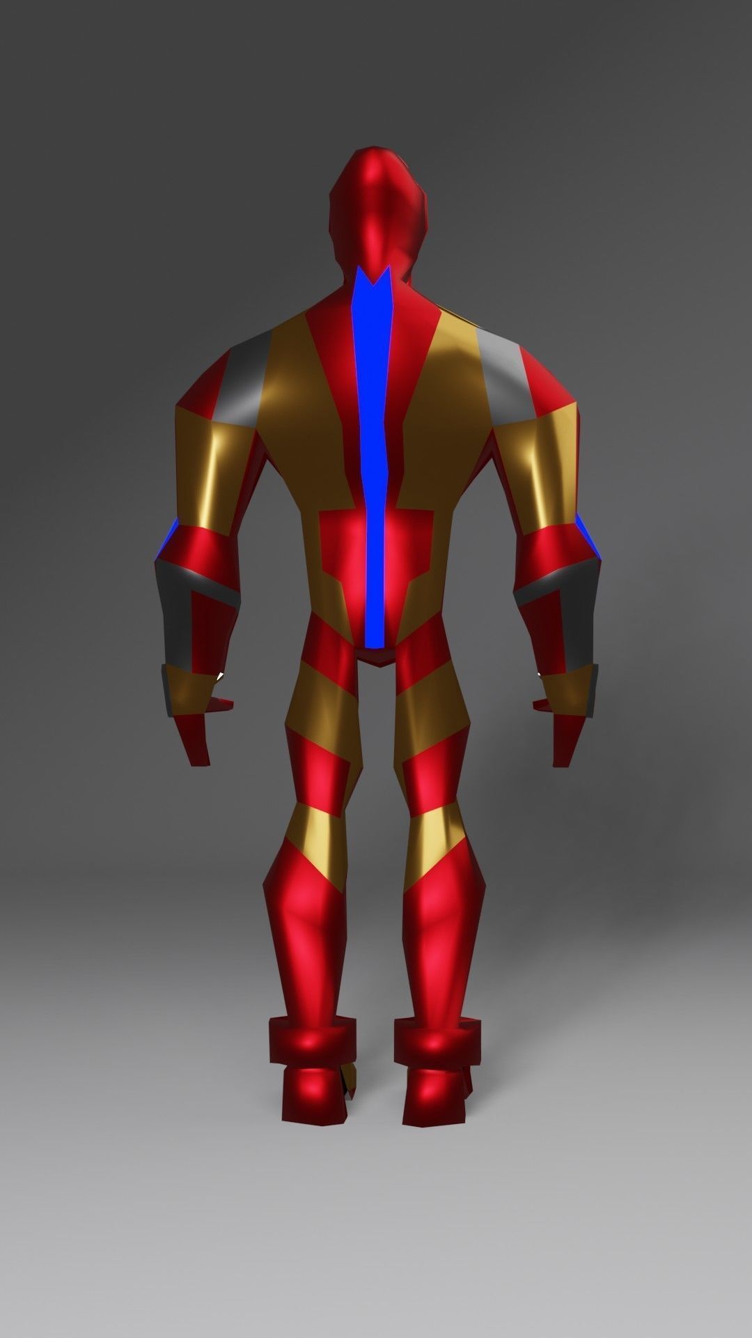 RufCyberX iron man Low-poly 3D model_7