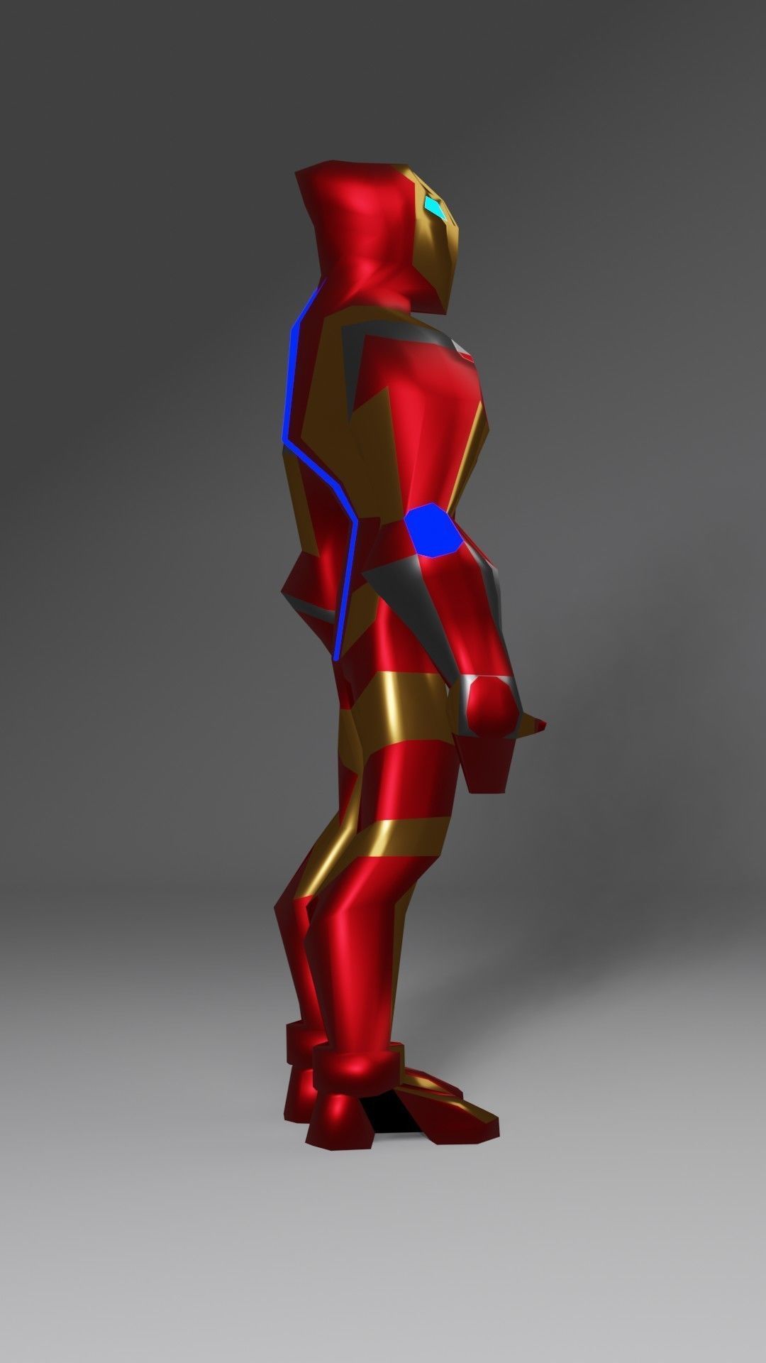 RufCyberX iron man Low-poly 3D model_9