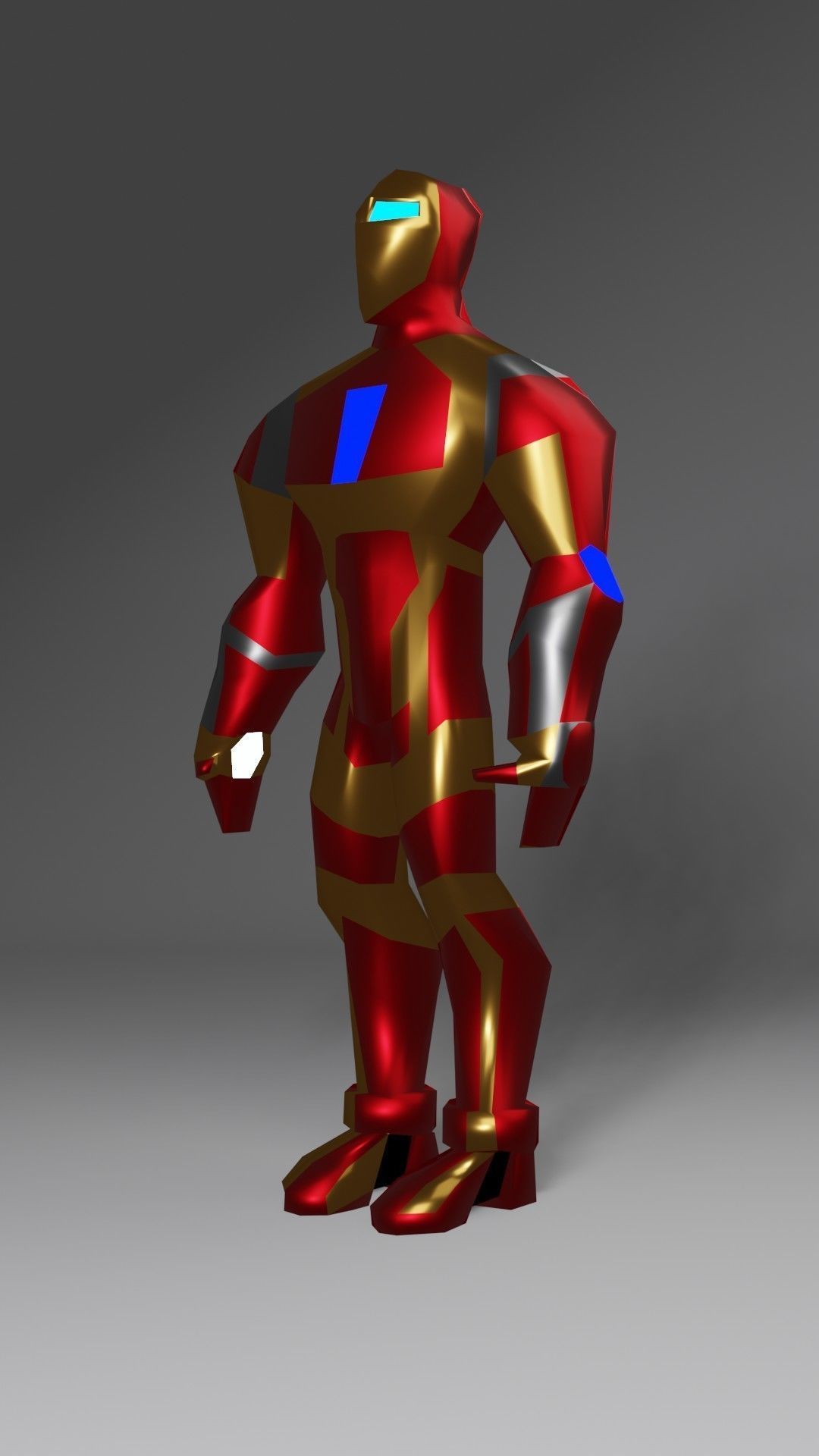 RufCyberX iron man Low-poly 3D model_10