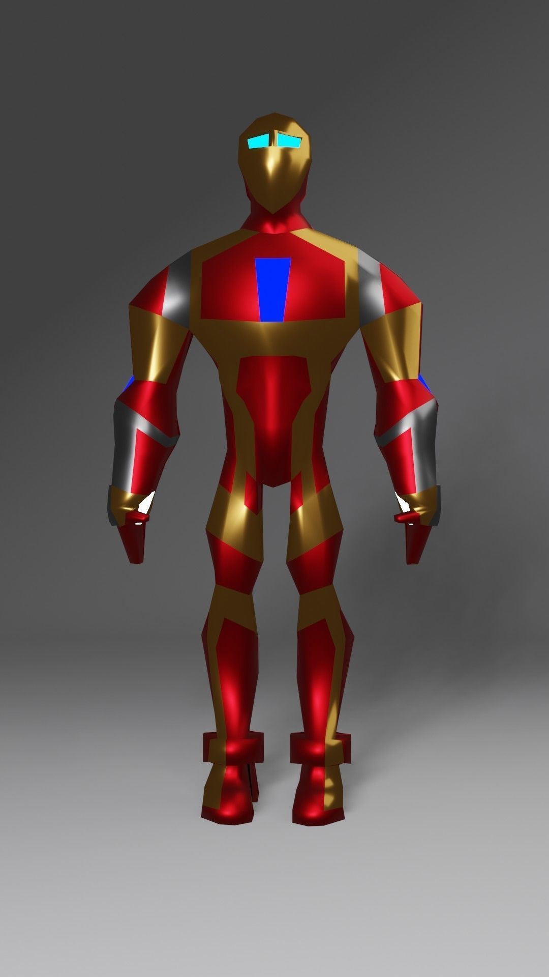 RufCyberX iron man Low-poly 3D model_6