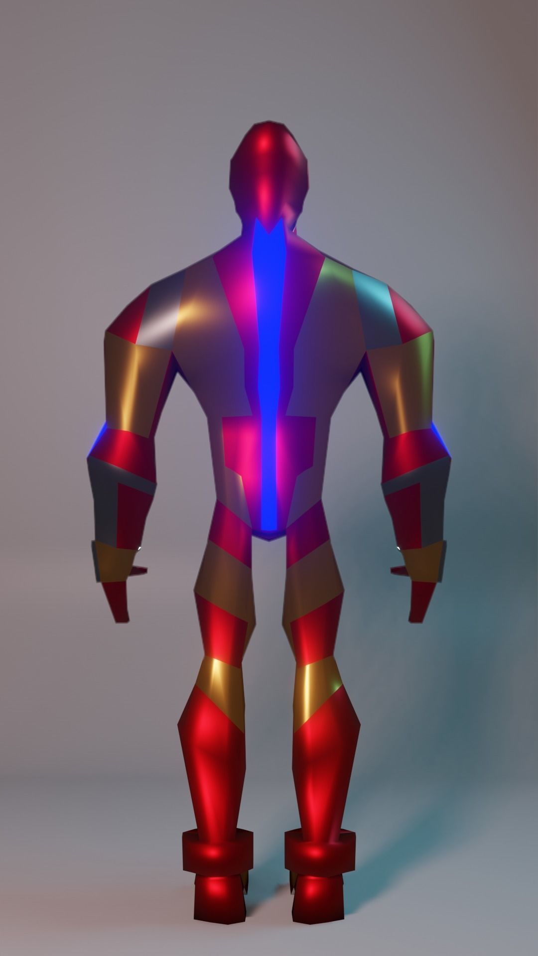 RufCyberX iron man Low-poly 3D model_13