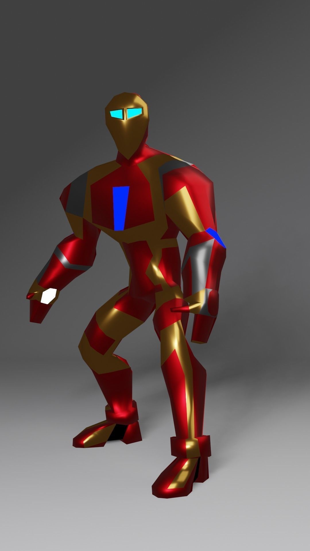 RufCyberX iron man Low-poly 3D model_5