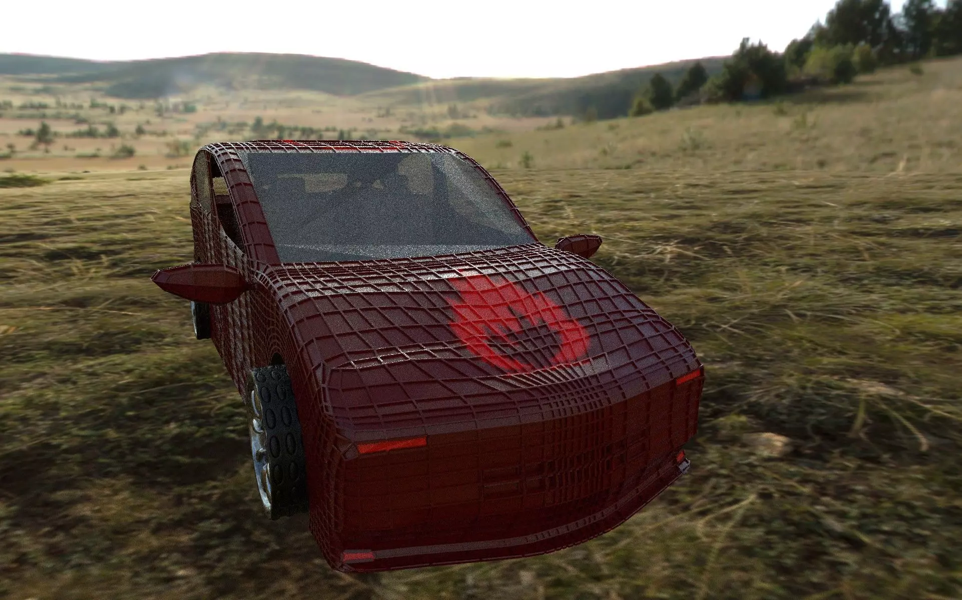 new car Low-poly 3D model_0