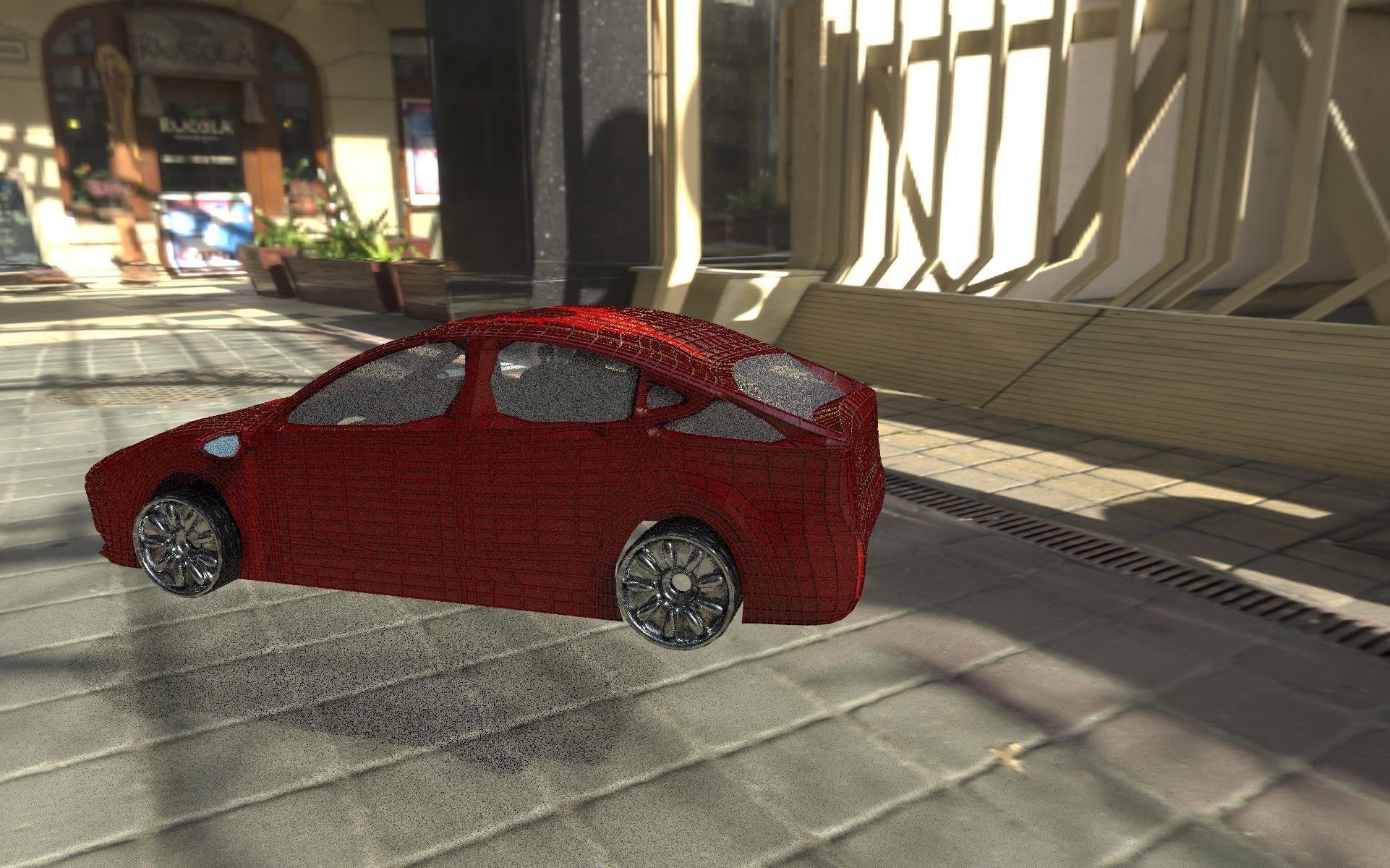 new car Low-poly 3D model_3