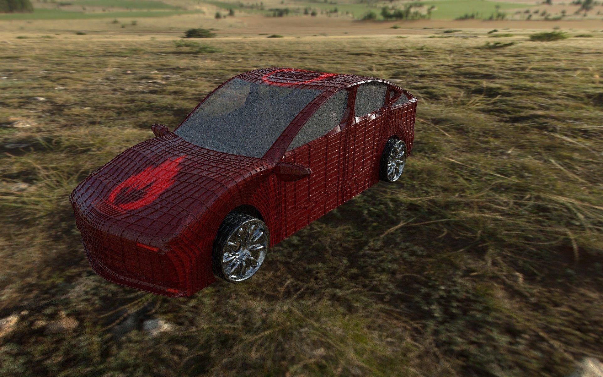 new car Low-poly 3D model_2