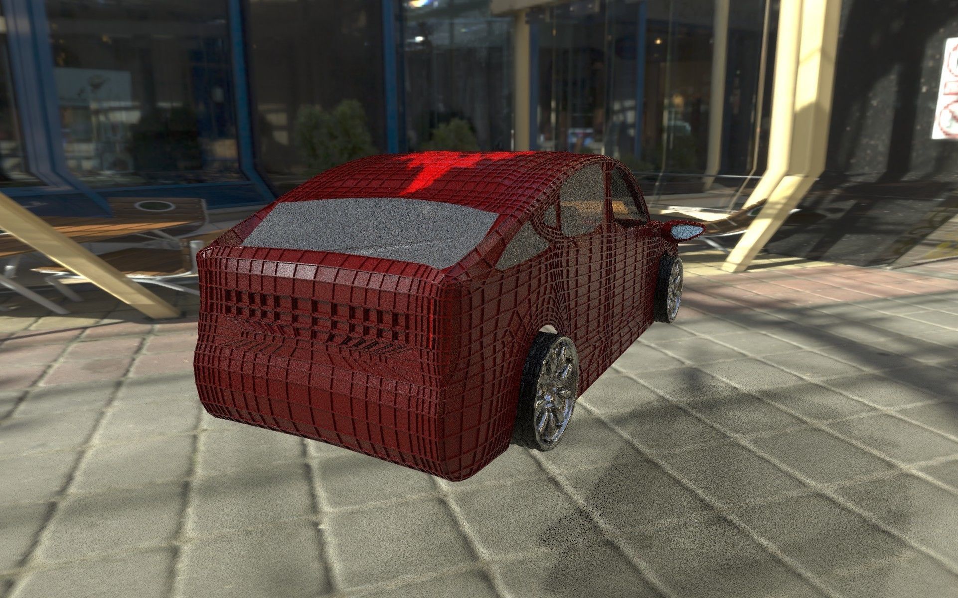 new car Low-poly 3D model_4