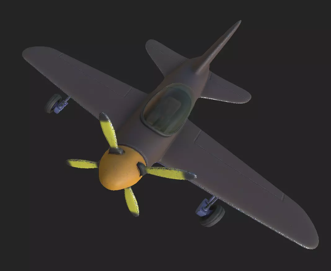 airplane sport 1 cartoon Free low-poly 3D model