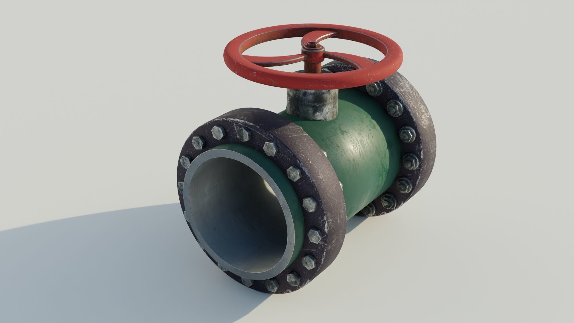 Industrial valve 3D model Low-poly 3D model_1
