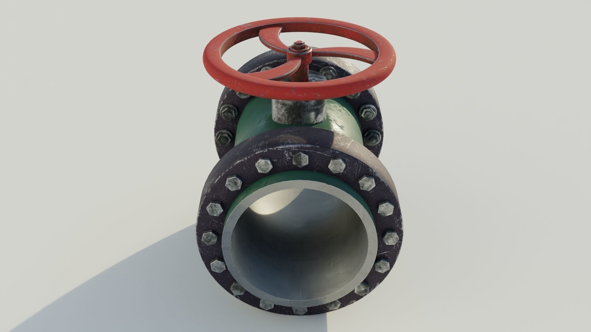 Industrial valve 3D model Low-poly 3D model_3