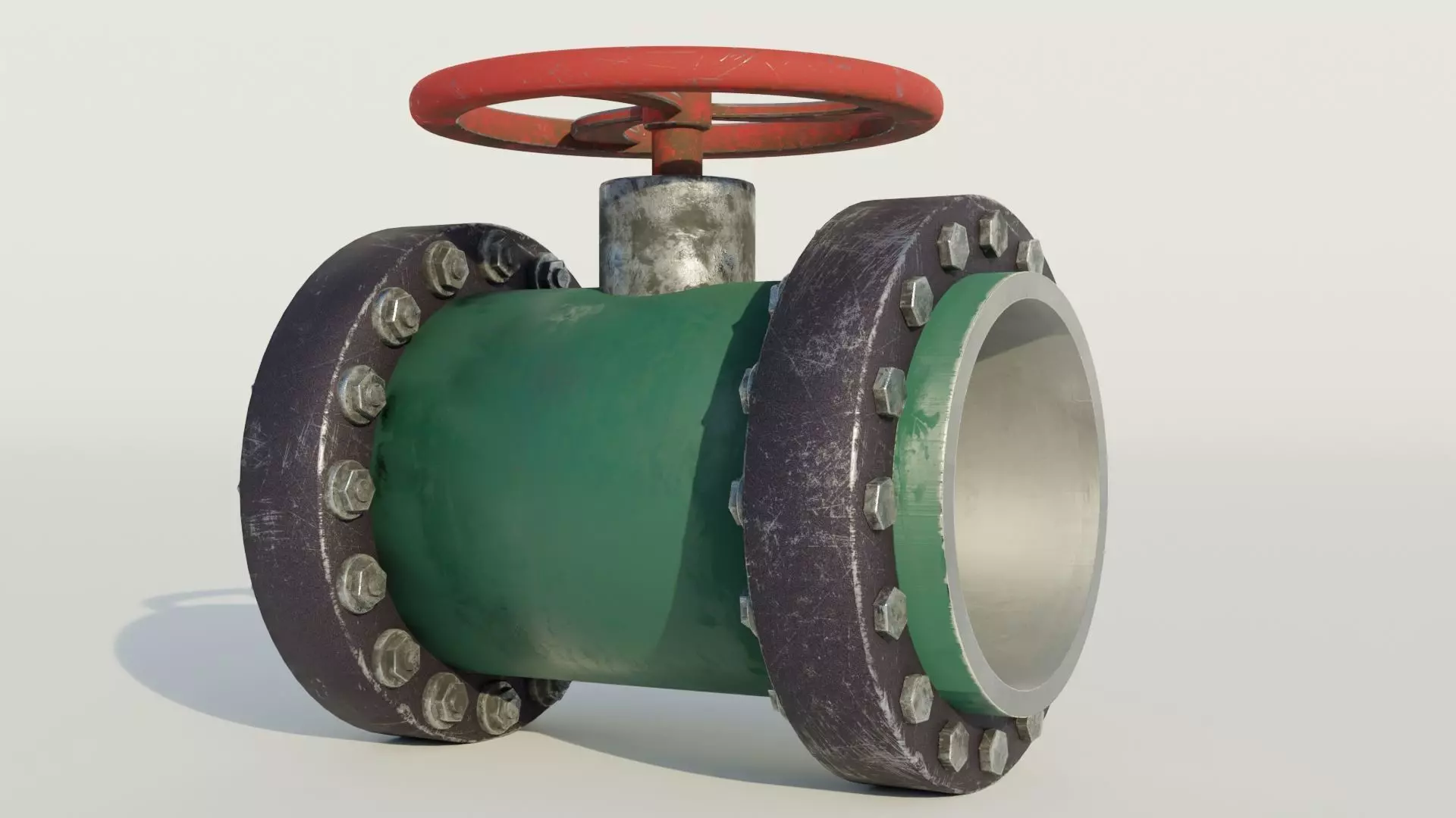 Industrial valve 3D model Low-poly 3D model_0