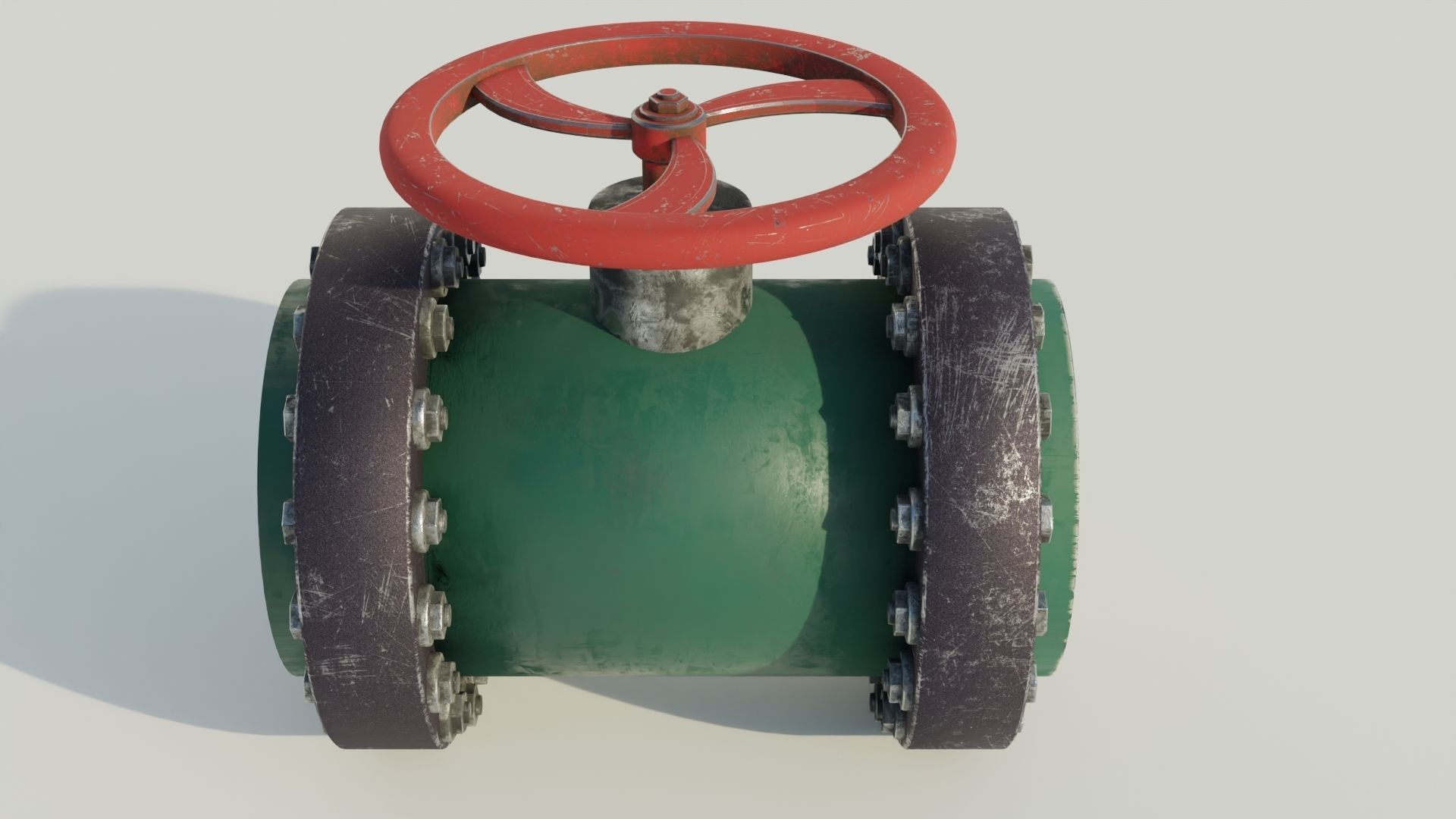 Industrial valve 3D model Low-poly 3D model_4