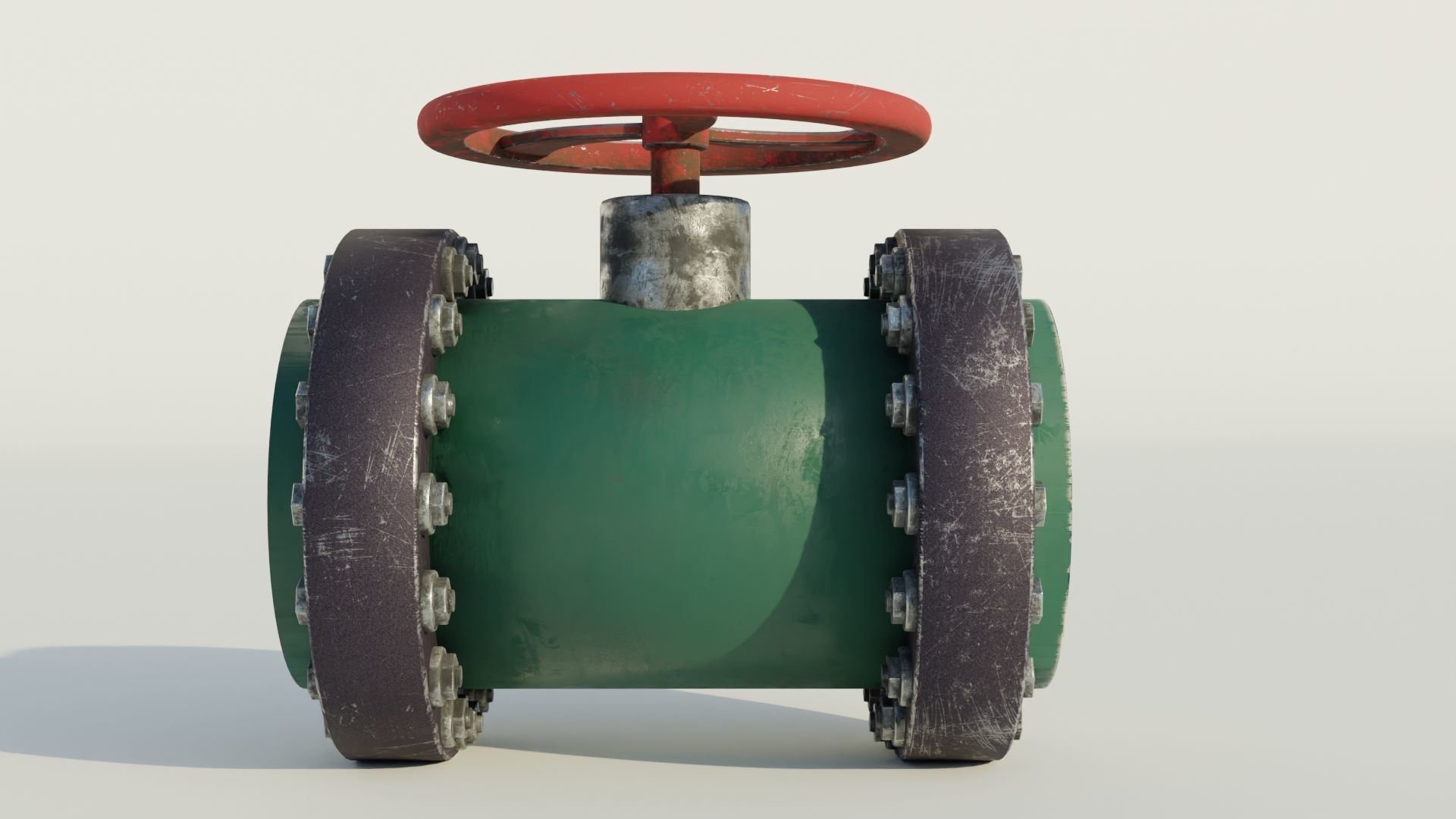 Industrial valve 3D model Low-poly 3D model_2