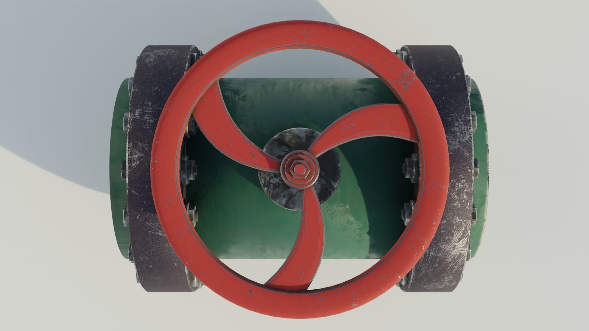 Industrial valve 3D model Low-poly 3D model_7