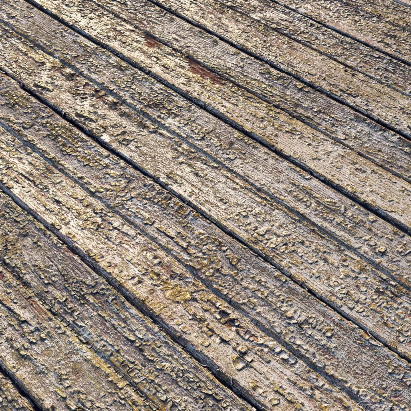 Old painted boards material Low-poly 3D model_0