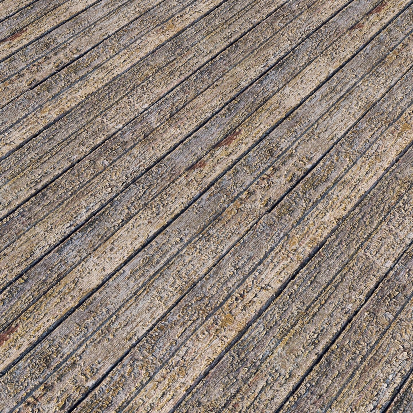 Old painted boards material Low-poly 3D model_2