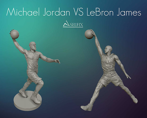 Michael Jordan and LeBron James sculptures  3D Model Collection
