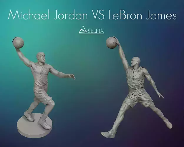 Michael Jordan and LeBron James sculptures  3D Model Collection