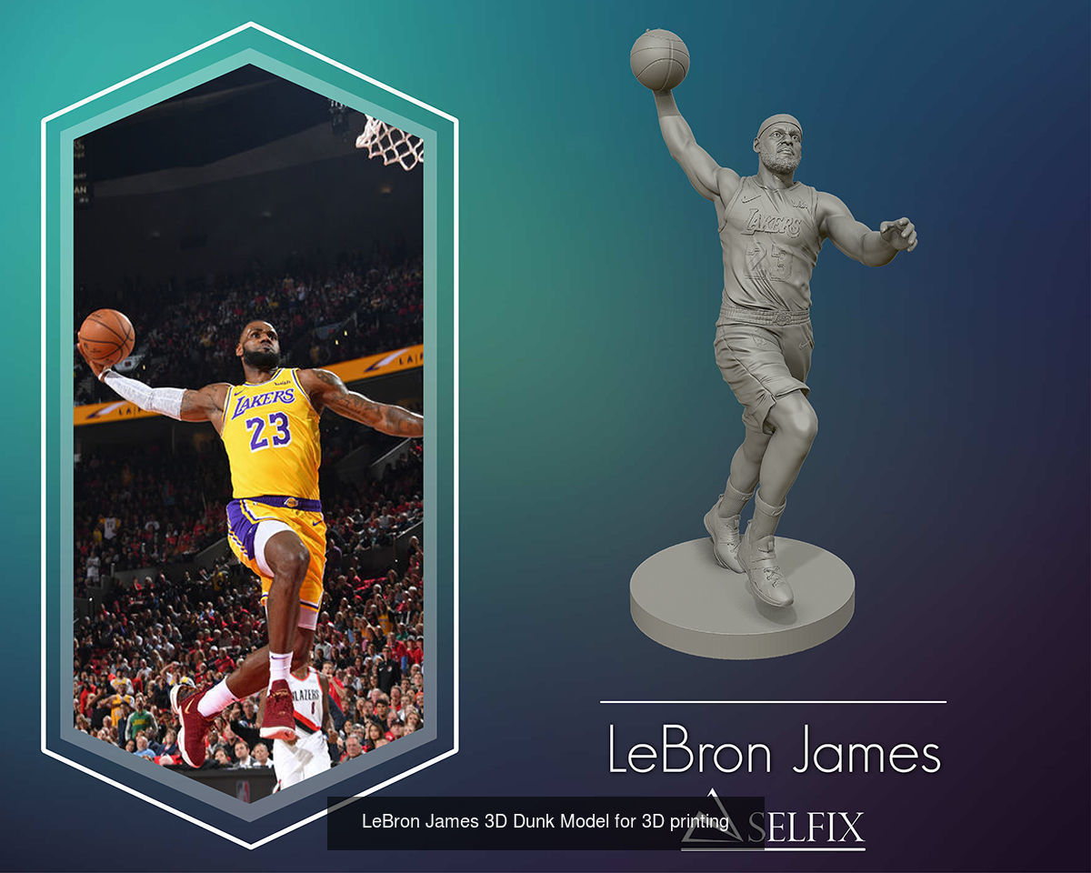Michael Jordan and LeBron James sculptures  3D Model Collection_5