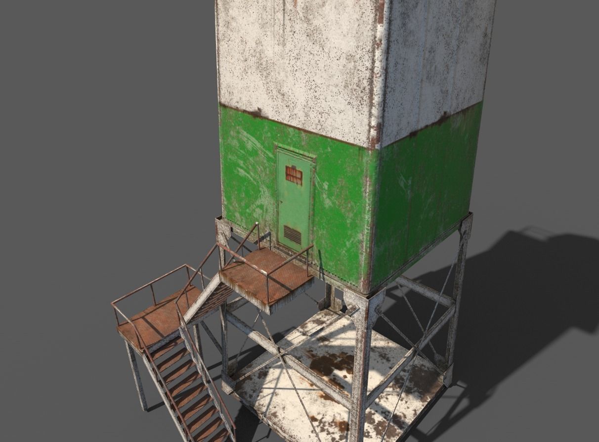 Old Metal Lighthouse Low-poly 3D model_8