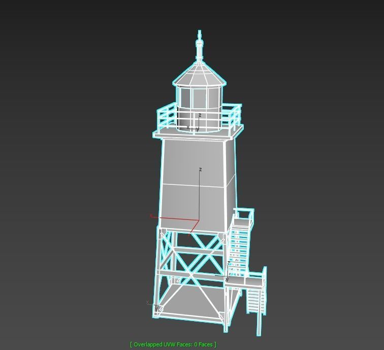 Old Metal Lighthouse Low-poly 3D model_15