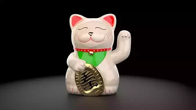 Lucky Cat Low-poly 3D model