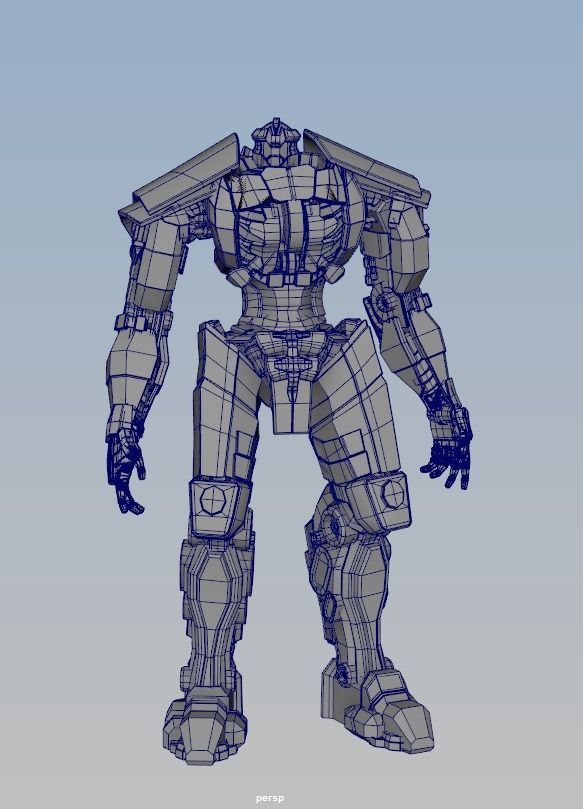 Robot humanoid Low-poly 3D model_5