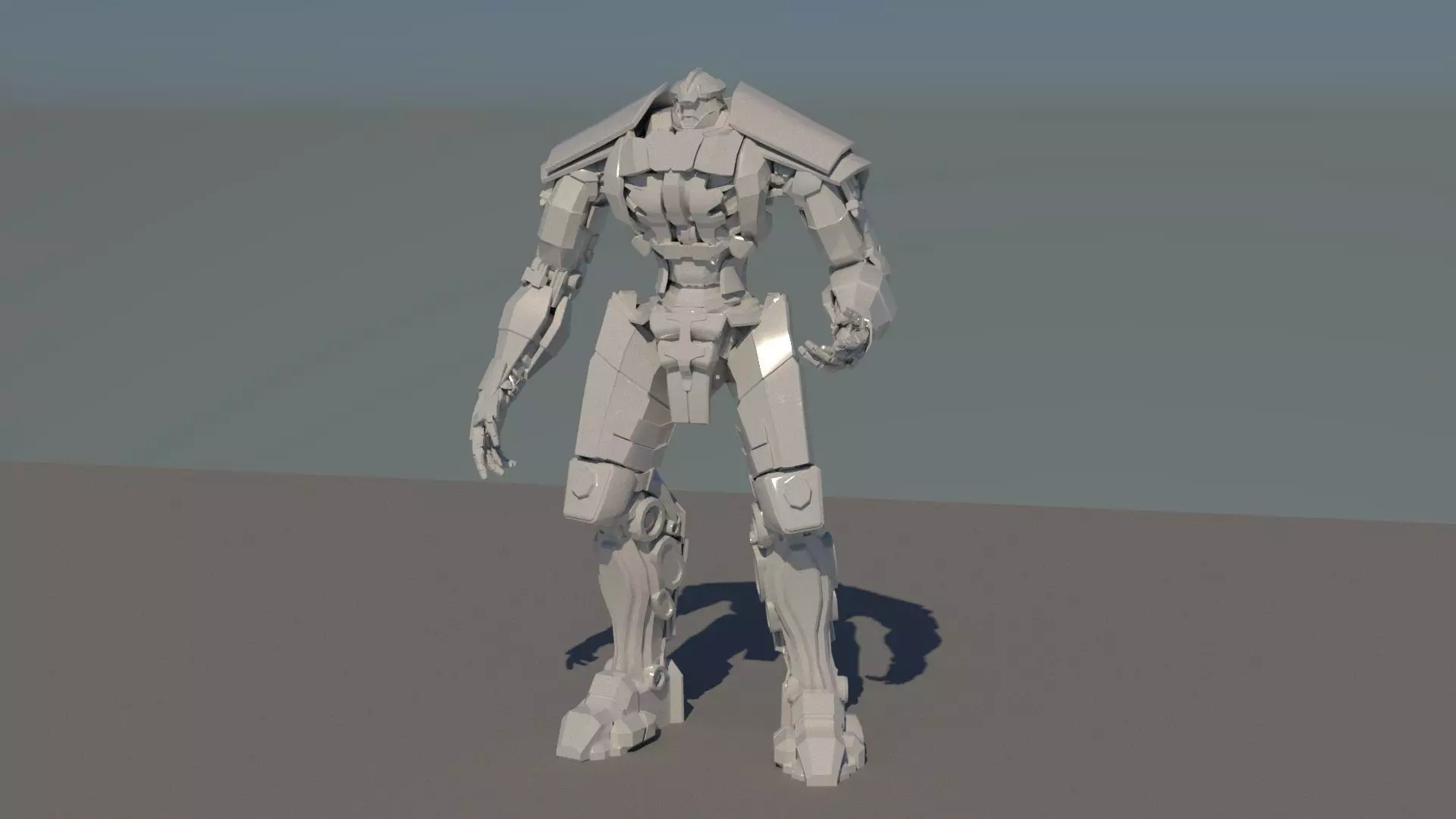 Robot humanoid Low-poly 3D model_0