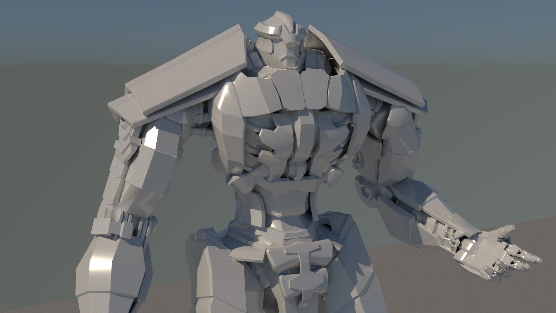Robot humanoid Low-poly 3D model_2