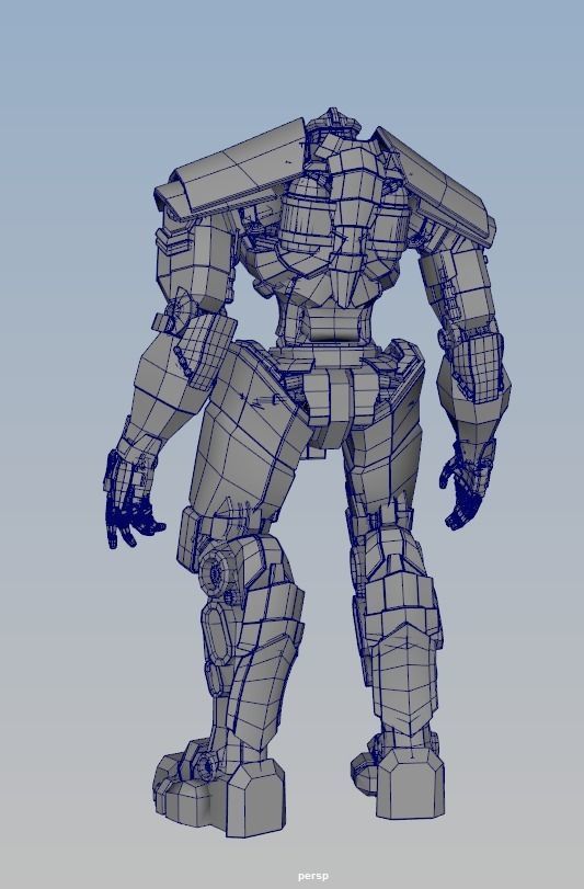 Robot humanoid Low-poly 3D model_6