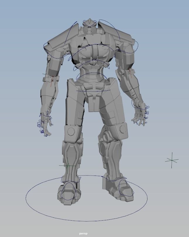 Robot humanoid Low-poly 3D model_4