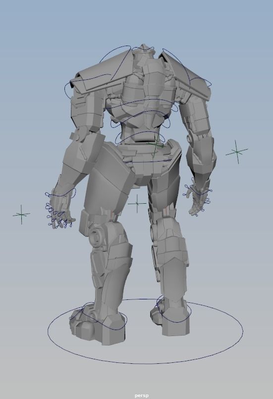 Robot humanoid Low-poly 3D model_3