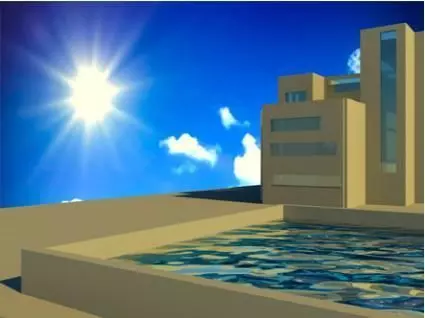 Modern style house Low-poly 3D model_0