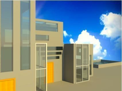 Modern style house Low-poly 3D model_3