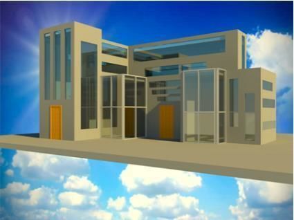 Modern style house Low-poly 3D model_1