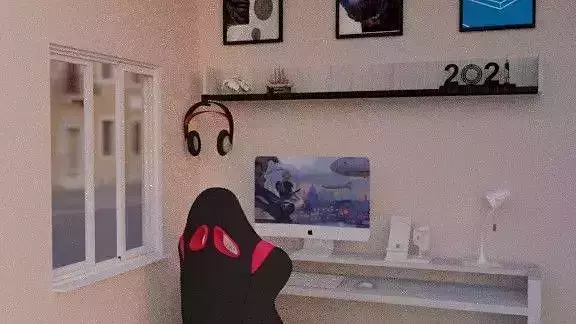 Professional minimalistic Desk set up for Daz 3d and Belnder