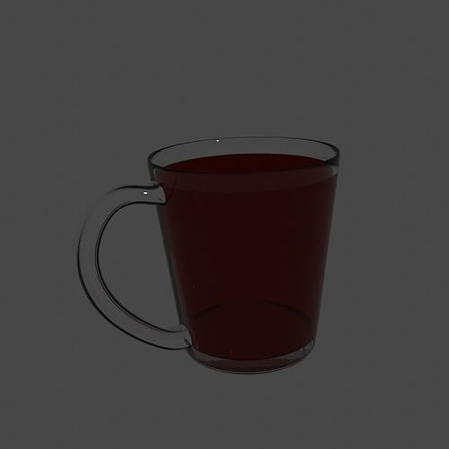 cup of tea Low-poly 3D model