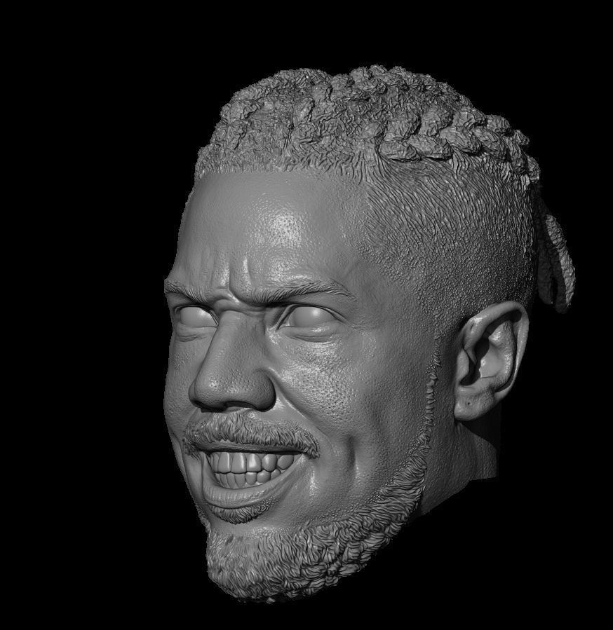 Michael B Jordan Erik Killmonger 4K size 1-6th Super High Res 3D print model_3