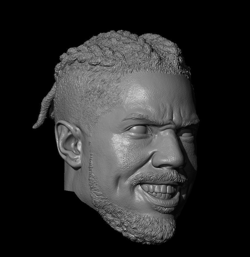 Michael B Jordan Erik Killmonger 4K size 1-6th Super High Res 3D print model_1
