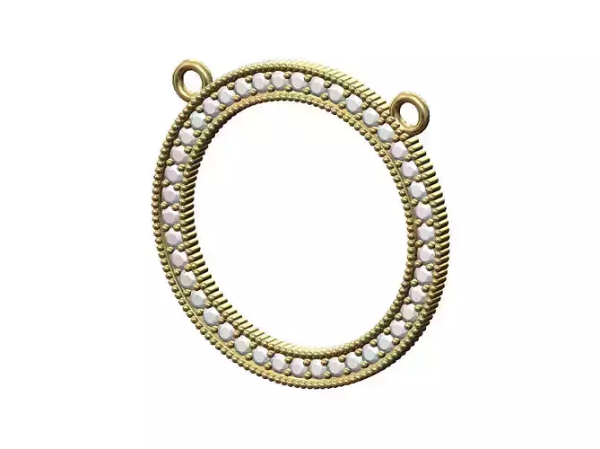 Diamond circle pendant with bubble ornaments