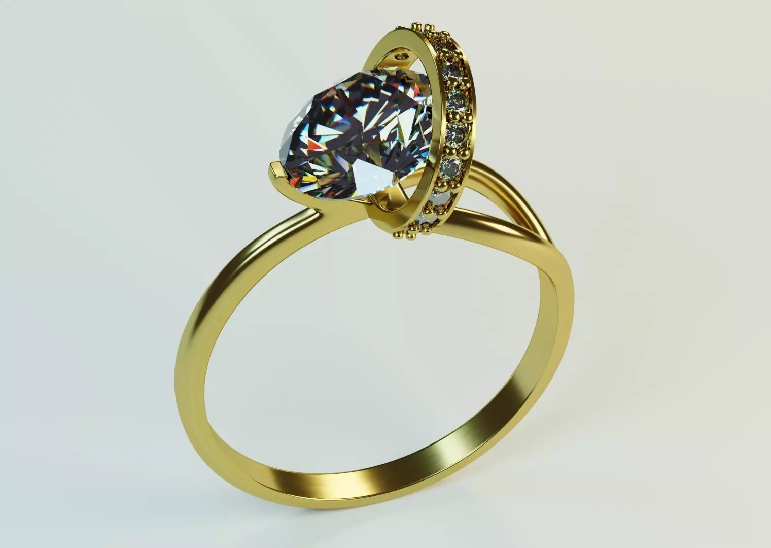 Hovering diamond ring 3D print model