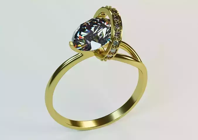 Hovering diamond ring