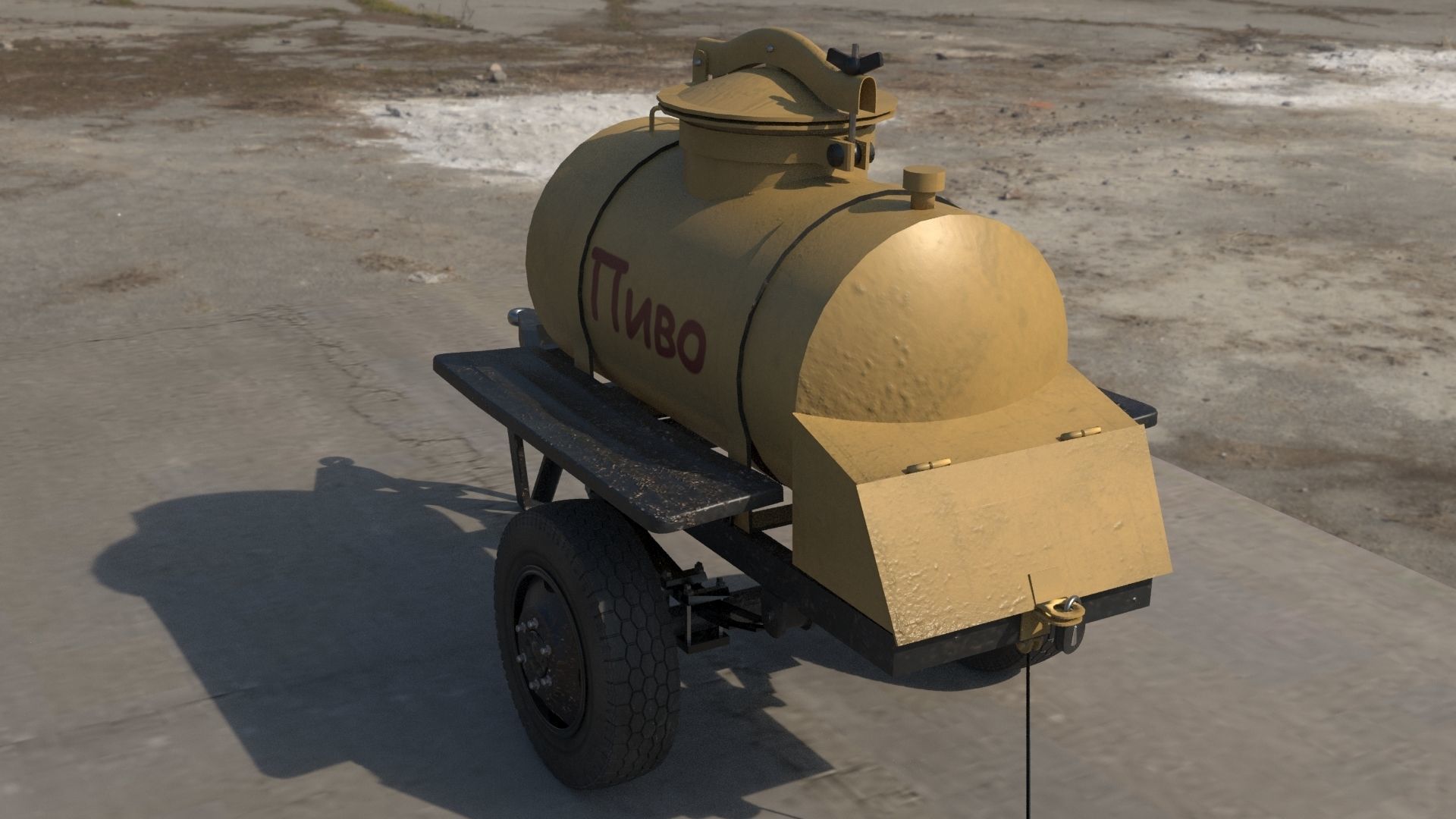 mobile beer keg 3D model_2