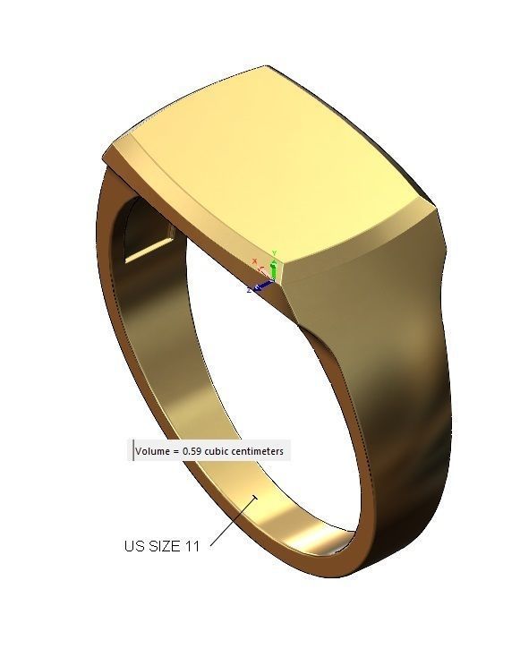 Engravable Geometric rectangular top signet 3D print model_12